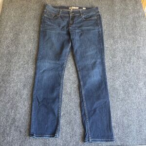 BKE Kate Straight Leg Jeans Womens 33R Dark Wash Blue Denim Mid Rise 2645